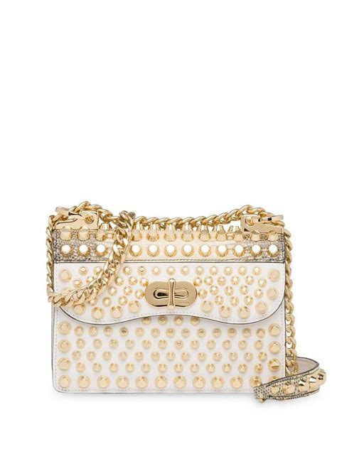 prada belle studded leather white gold|prada bag 2010.